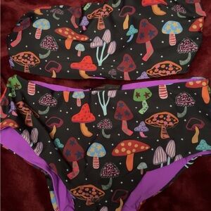 ROMWE Colorful Mushroom Print Bikini